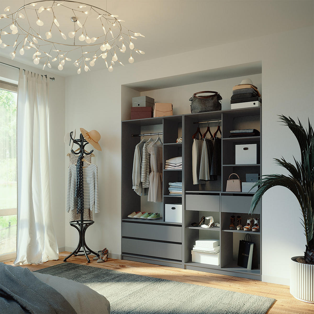 ŠATNÍ SKŘÍŇ Elmo Antracit - antracitová, kompozitní dřevo (200/200/50cm) - Vicco