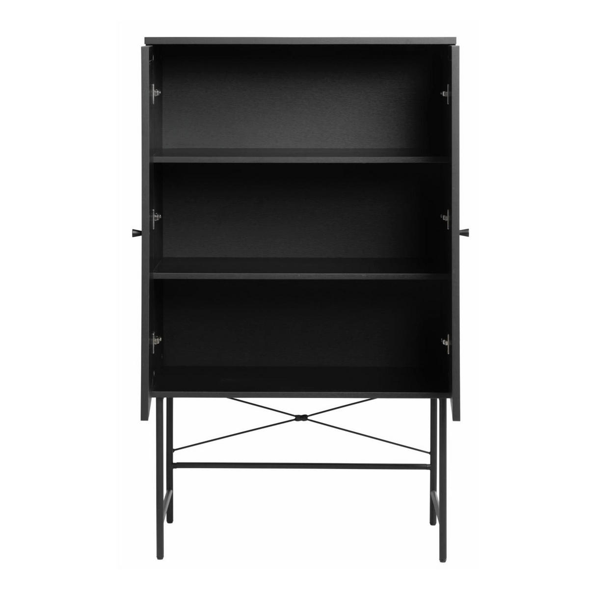 HIGHBOARD Mogest 2-türig 80 cm - Schwarz, Holzwerkstoff/Kunststoff (80/135/40cm) - Selsey