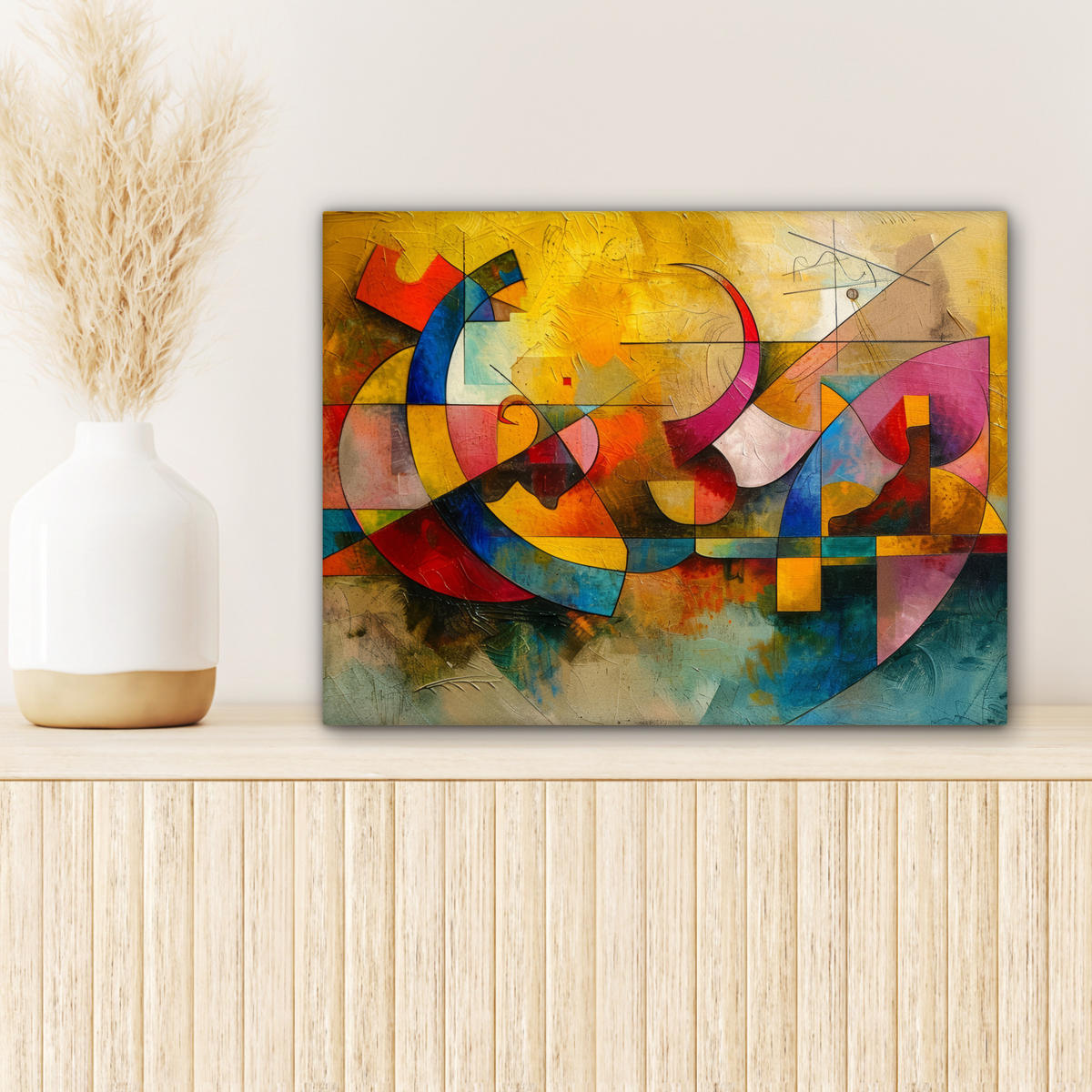 LEINWANDBILD Kunst - Abstrakt - Modern 40x30 cm - Gelb, Textil (40/30cm) - MuchoWow