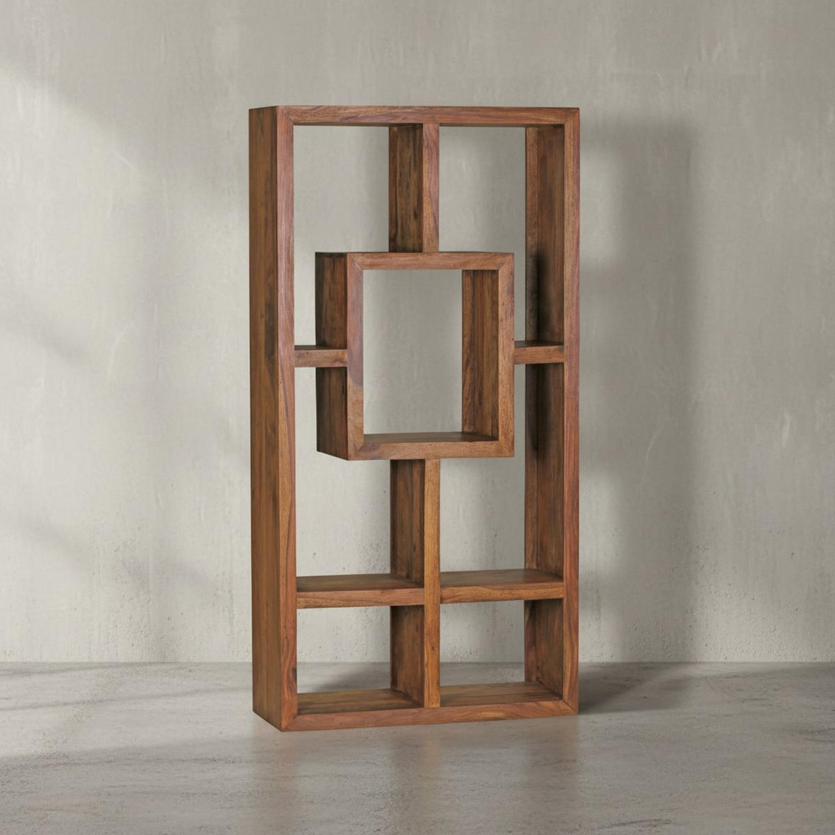 BÜCHERREGAL – NAKO, Naturholz, 90x180 cm, Landhausstil, mit Ablagefächern - Braun, Holz (90/180/35cm) - KADIMA DESIGN