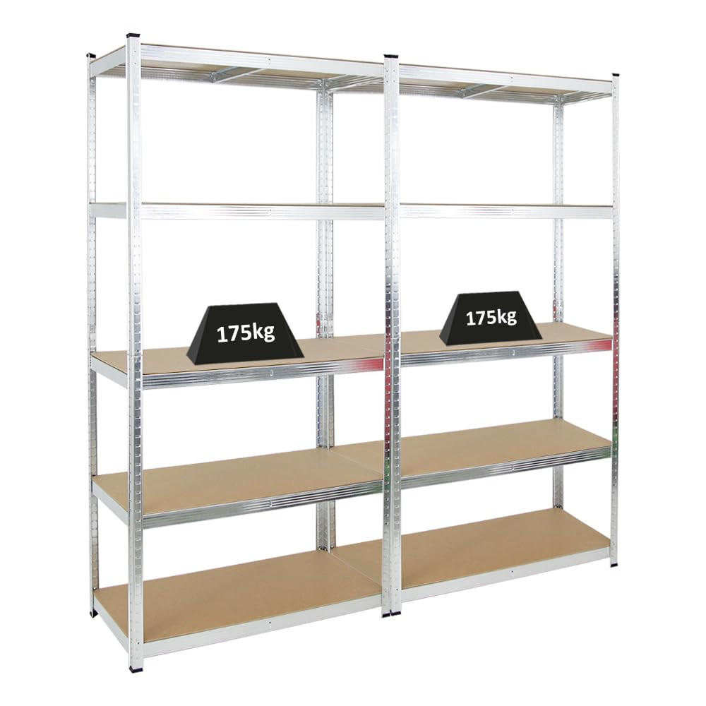 KELLERREGAL Gorilla 2er-Set mit 2x 200x100x50 cm Fachlast 175 kg Verzinkt - Silberfarben, Metall (100/200/50cm) - PROREGAL