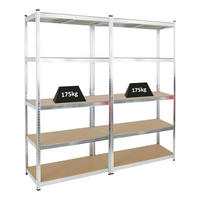 SCHWERLASTREGAL Giant Ragnar 2er-Set mit 2x 200x100x50 cm Fachlast 175 kg Verzinkt - Silberfarben, Metall (200/200/50cm) - PROREGAL