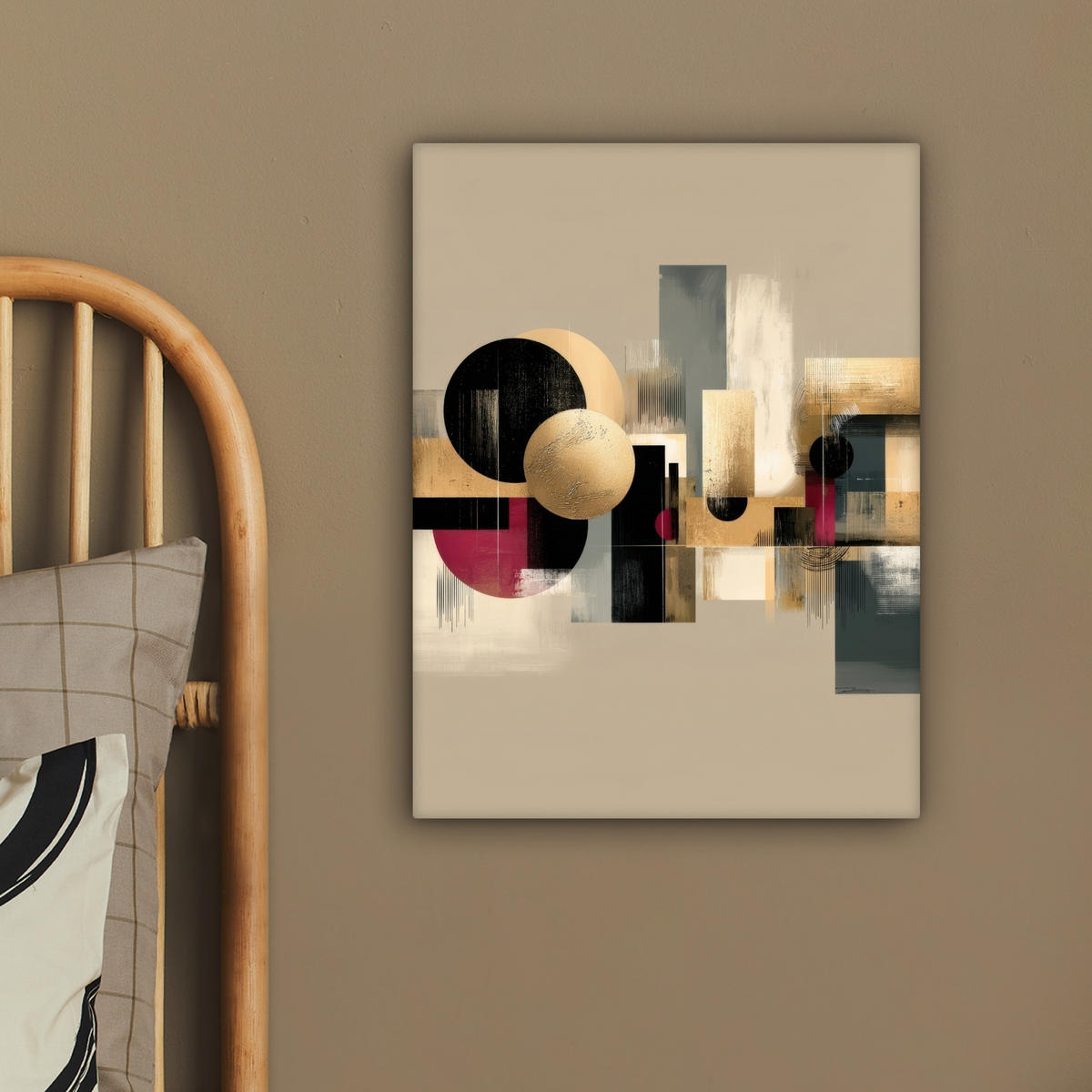 LEINWANDBILD Abstrakt - Formen - Beige - Texturen Room Decor 30x40 cm - Beige, Textil (30/40cm) - MuchoWow