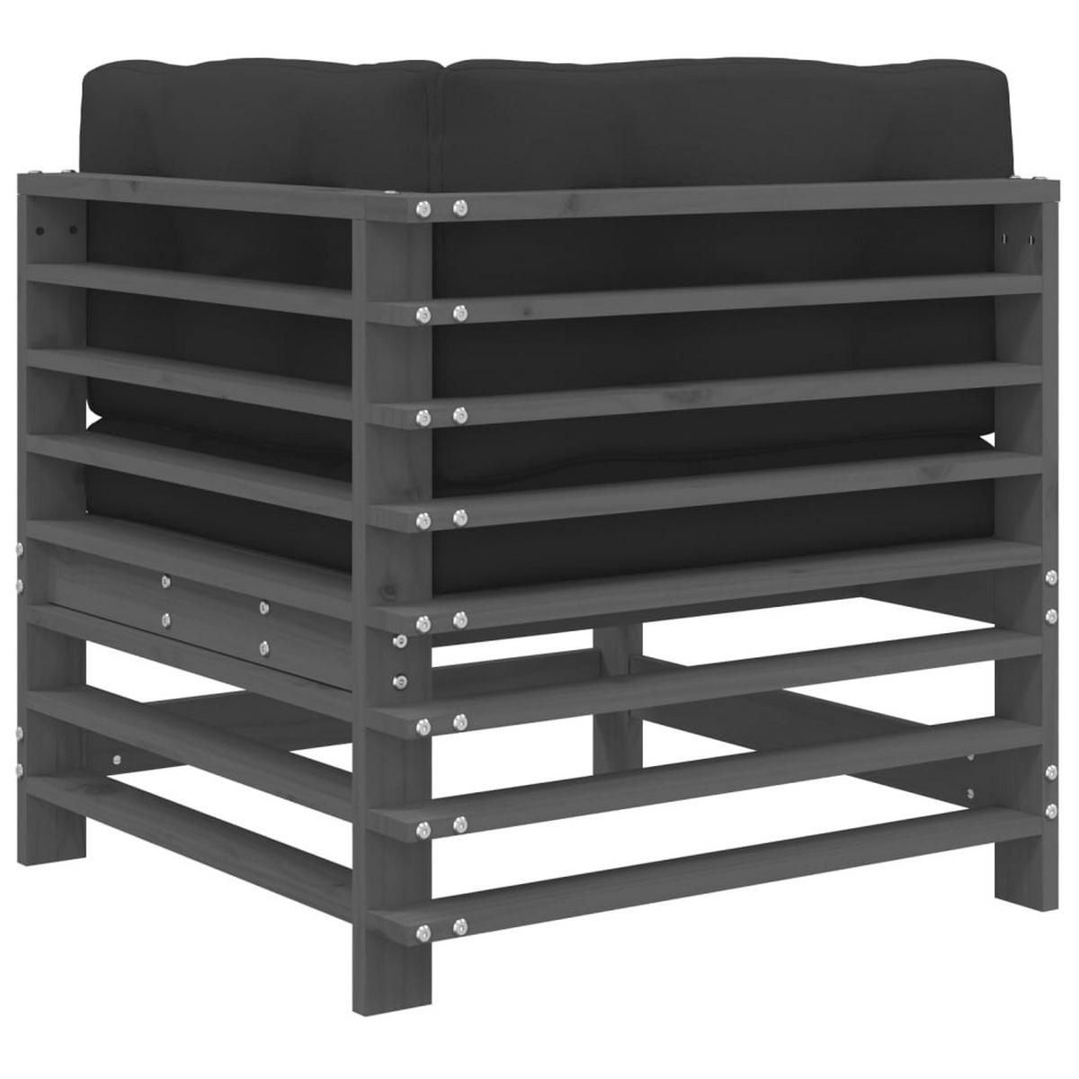 GARTENSOFA VYLOE 63.5/60/63.5 cm （2-SITZER） - Grau, Holz (63.5/60/63.5cm) - ZMH