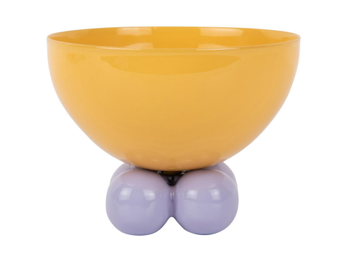 SCHALE Double Funky 13/13/11 cm - Gelb, Kunststoff (13/11cm) - Present Time