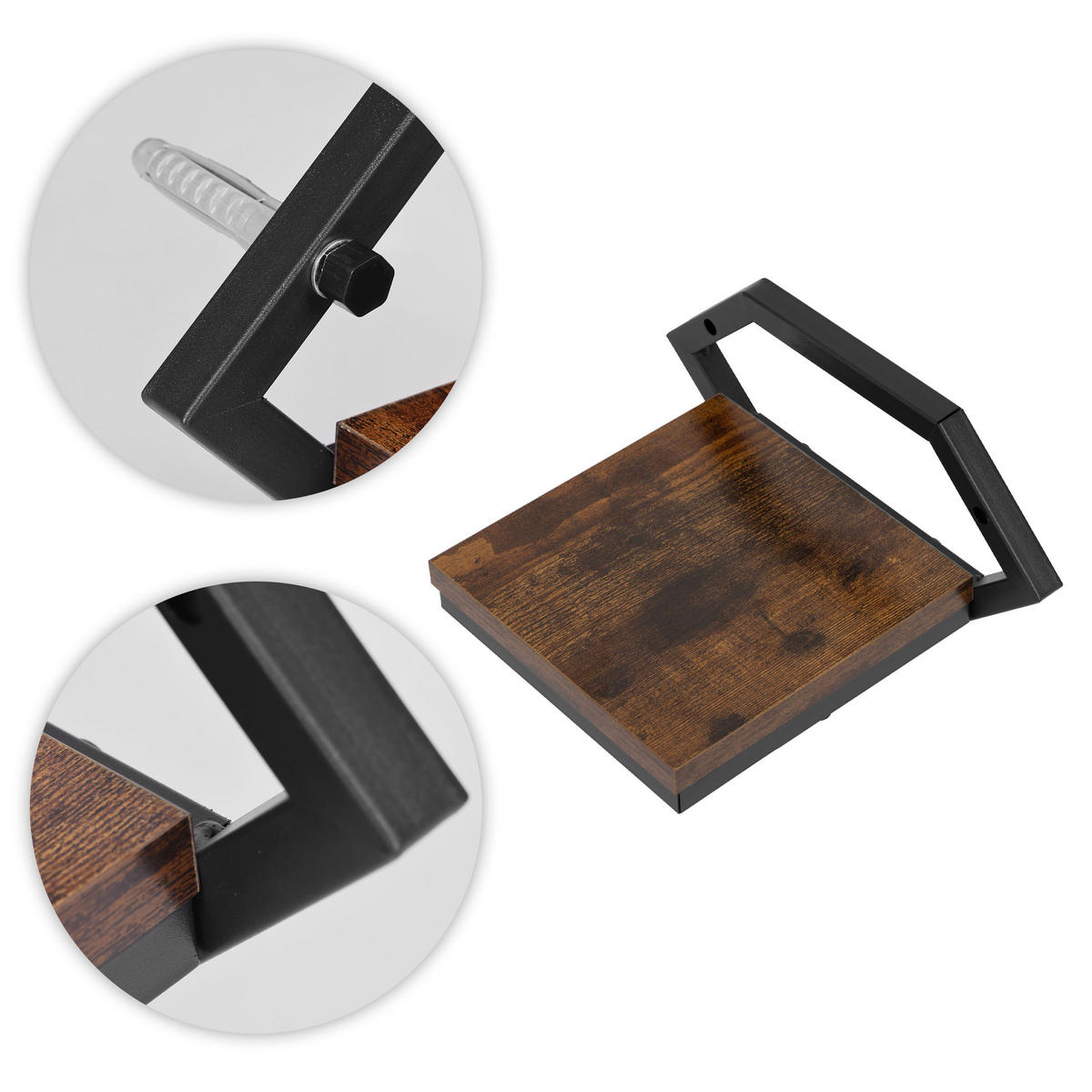 WANDREGAL DIAMO Braun - Schwarz - Schwarz/Braun, Holzwerkstoff/Metall (25.5/19/19cm) - Mat-Haus
