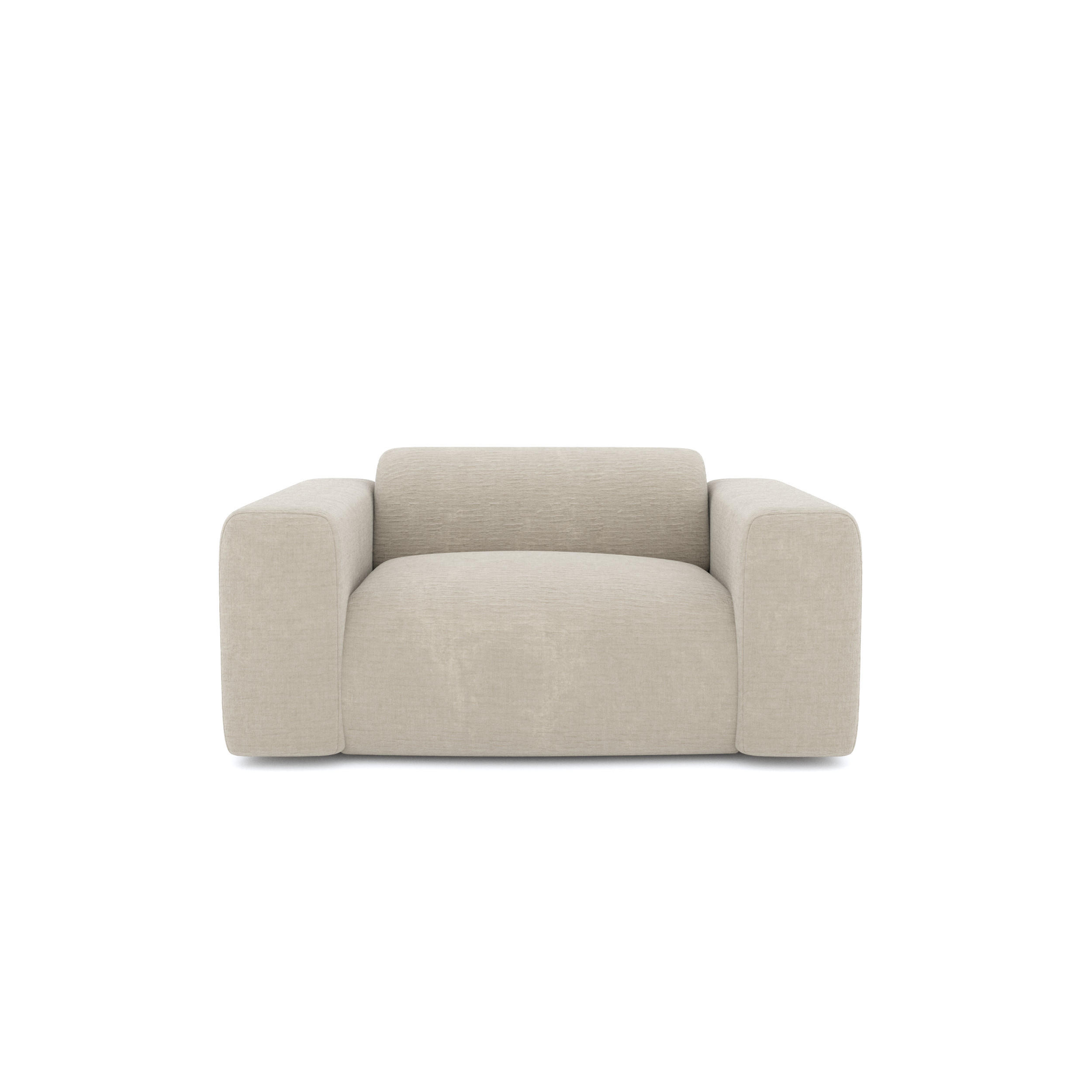 SESSEL Texturierter Samt Beige 130cm - Beige, Textil (130/73/97cm) - Sia Home