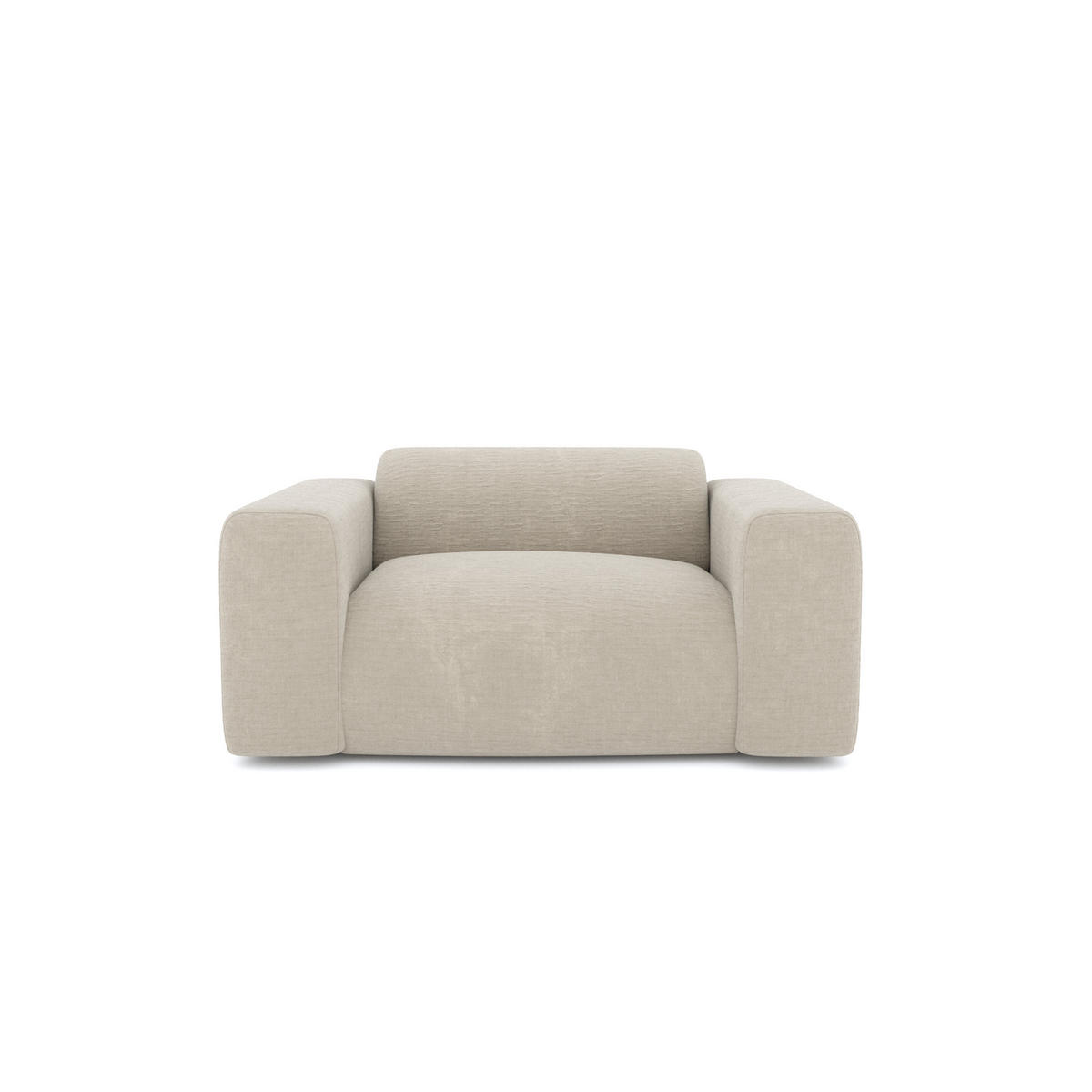 SESSEL Texturierter Samt Beige 130cm - Beige, Textil (130/73/97cm) - Sia Home