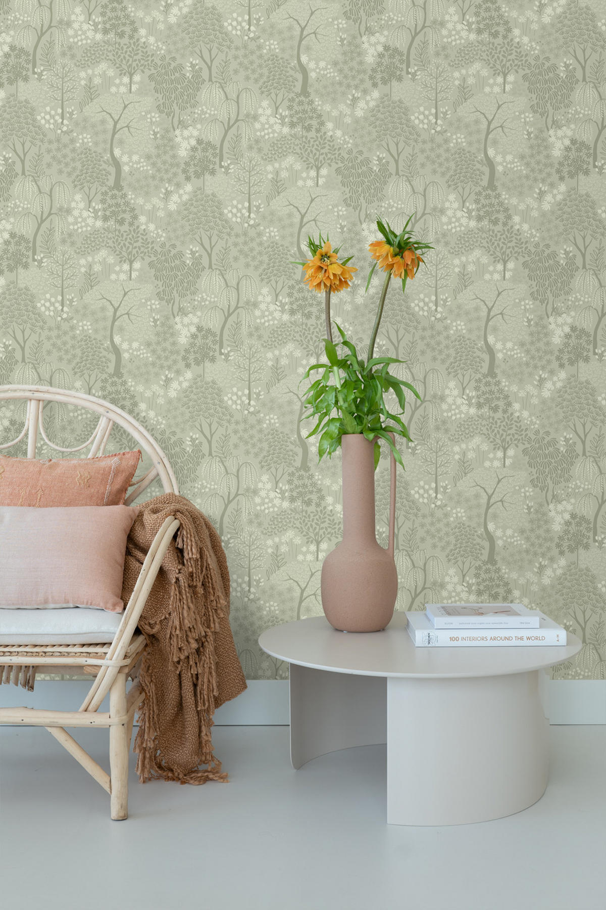 TAPETE Bäumen und Blumen 50 x 900 cm - Grün, Papier (50/900cm) - ESTAhome