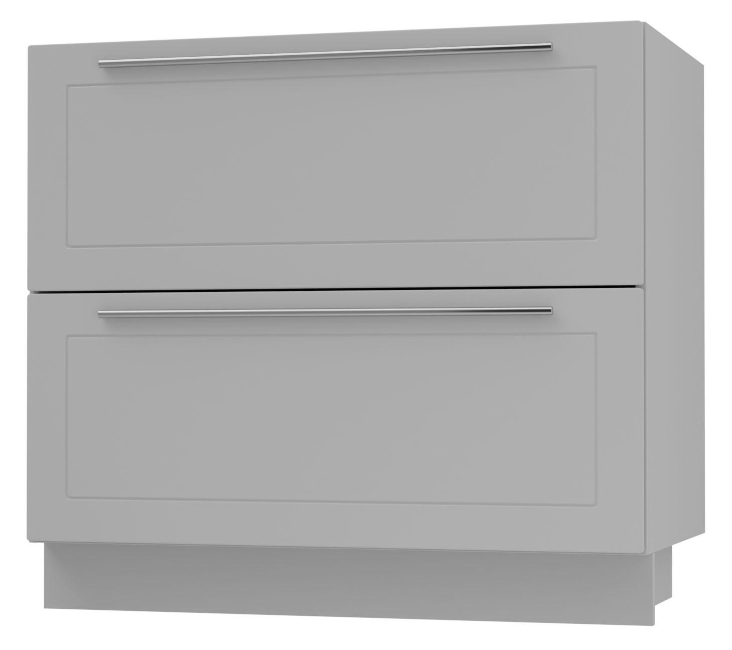 SCHUBLADENUNTERSCHRANK Bari D2/90 Grau / RAL 7040 fenstergrau 90 / 50 / 82cm REJS Vollauszug - Grau, Holz/Holzwerkstoff (90/82/50cm) - Feldmann-Wohnen