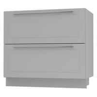 SCHUBLADENUNTERSCHRANK Bari D2/90 Grau / RAL 7040 fenstergrau 90 / 50 / 82cm REJS Vollauszug - Grau, Holz/Holzwerkstoff (90/82/50cm) - Feldmann-Wohnen