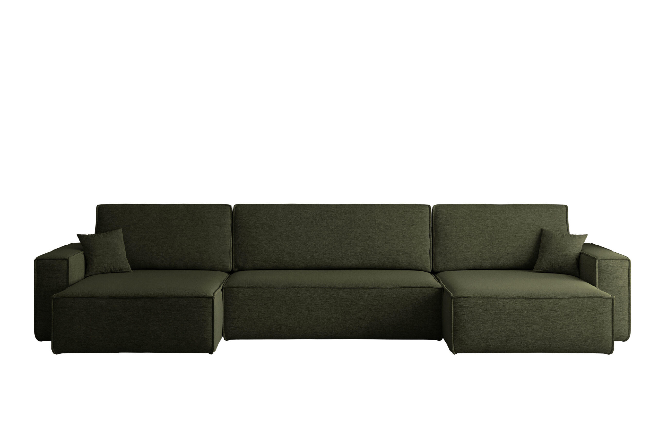 ECKSOFA Mit Schlaffunktion Und Bettkasten, Eckcouch BEST U XL Stoff Verita Dunkelgrün - Dunkelgrün, Holz (142/372cm) - Kaiser Möbel