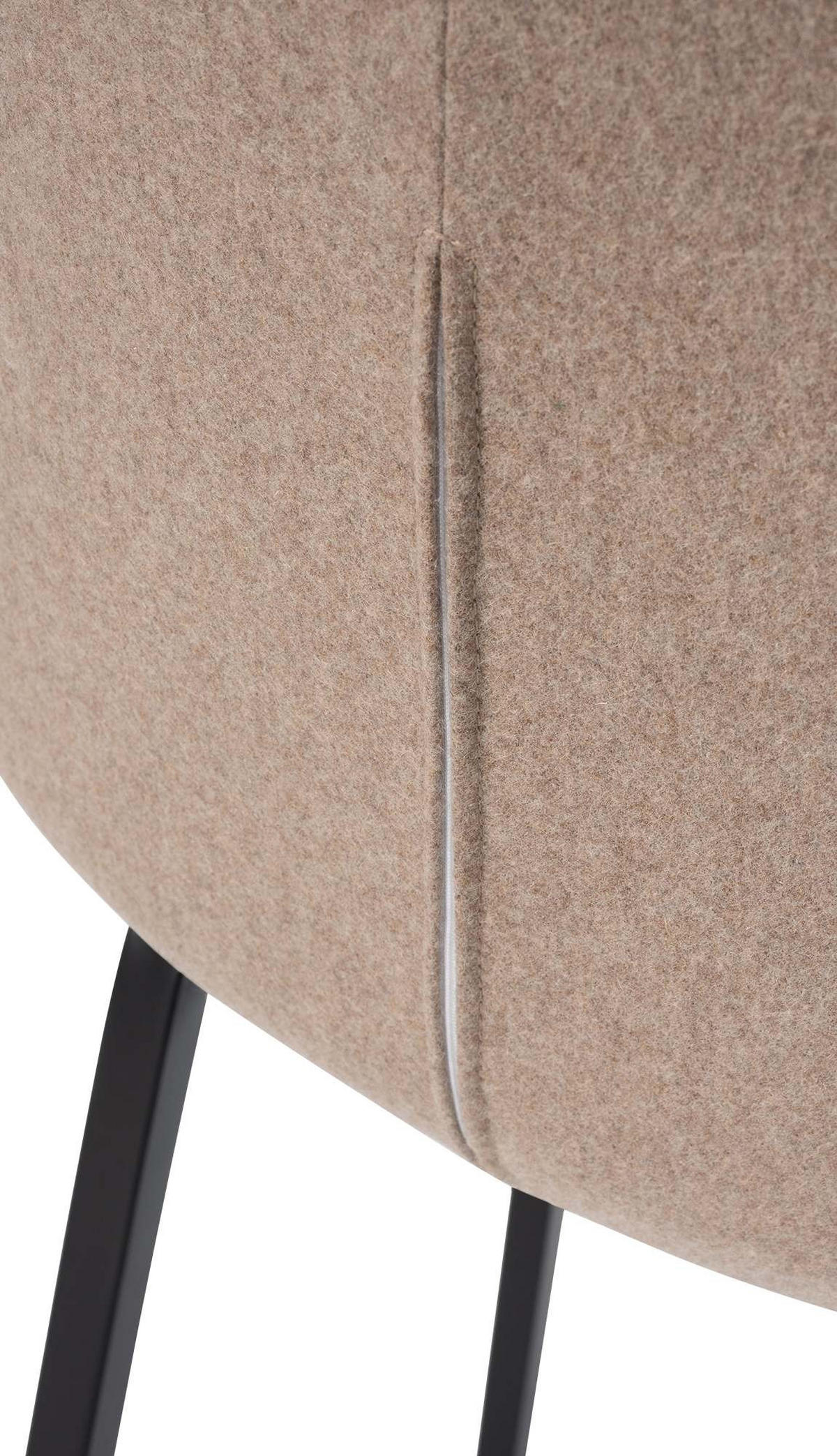 BARHOCKER Filz taupe - Taupe/Schwarz, Textil/Metall (58/108/56cm) - CLP