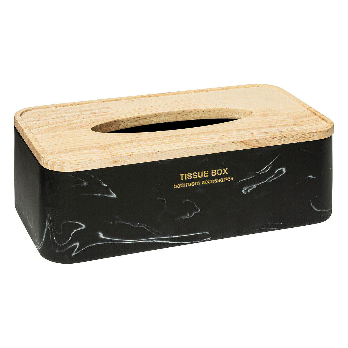 TASCHENTUCHBOX Lea - Schwarz, Kunststoff (25/13.3/8.6cm) - 5five Simply Smart