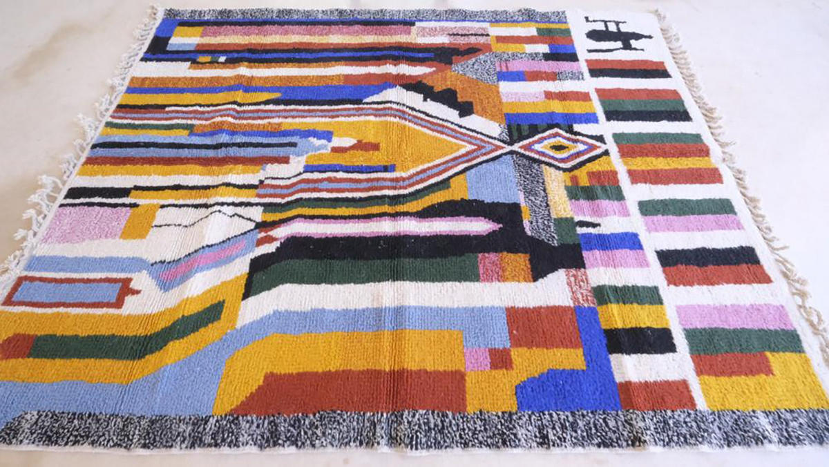 BERBERTEPPICH aus Marokko abstrakt farbig mehrfarbig - Multicolor, Naturmaterialien (219/282cm) - AFK Living