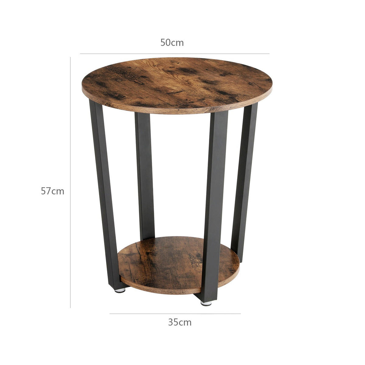 BEISTELLTISCH KAFFEETISCH - Braun, Holzwerkstoff (50/50/57cm) - Hansiro