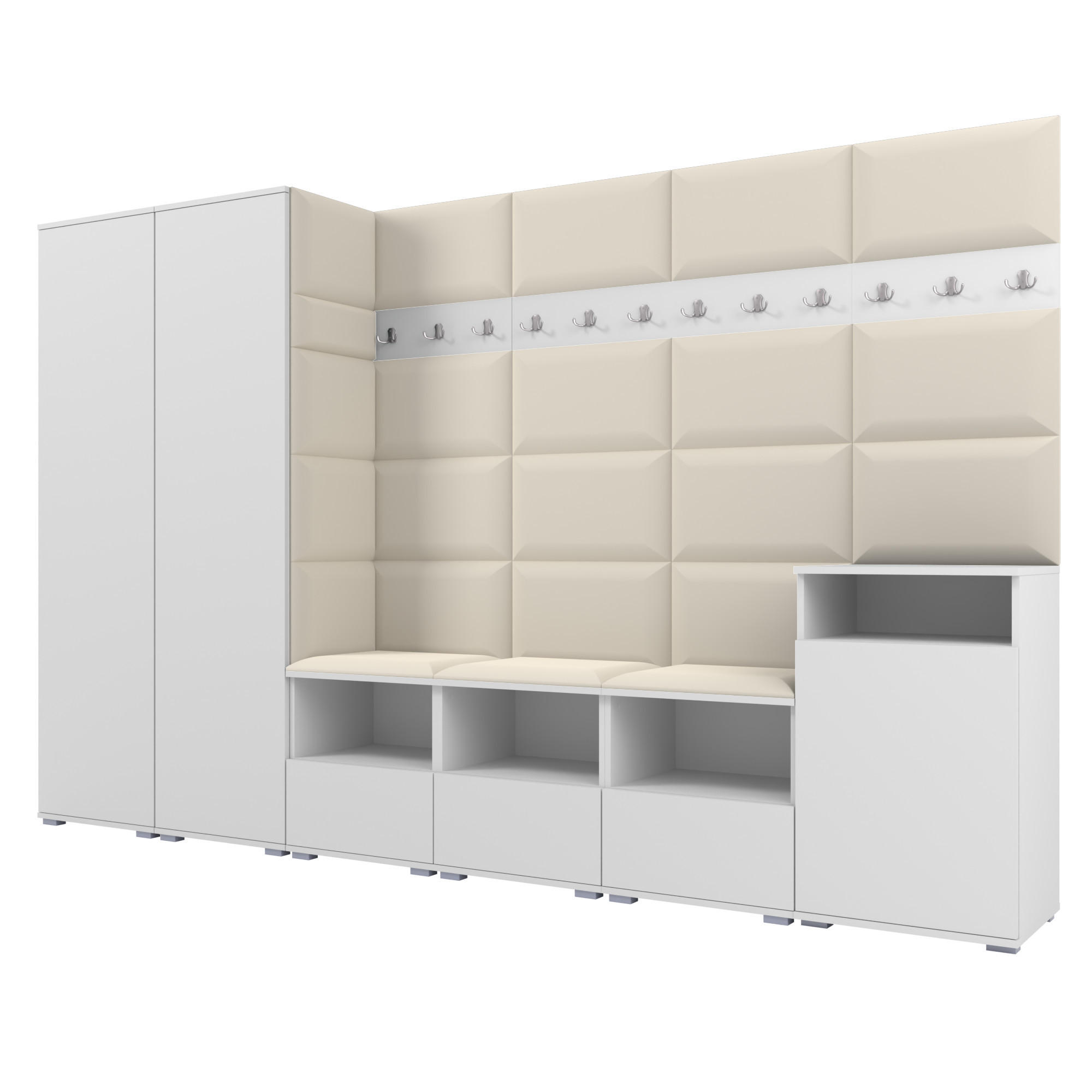 Ravio Garderobe Weiß, Creme 300x187x40 cm