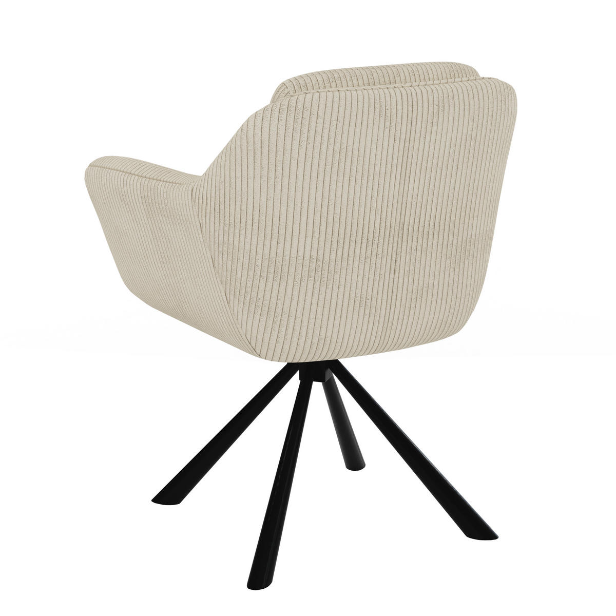 ARMLEHNSTUHL Carl in Beige Cord-Stoff - Beige/Schwarz, Holz/Textil (65/84/65cm) - S-Style Möbel