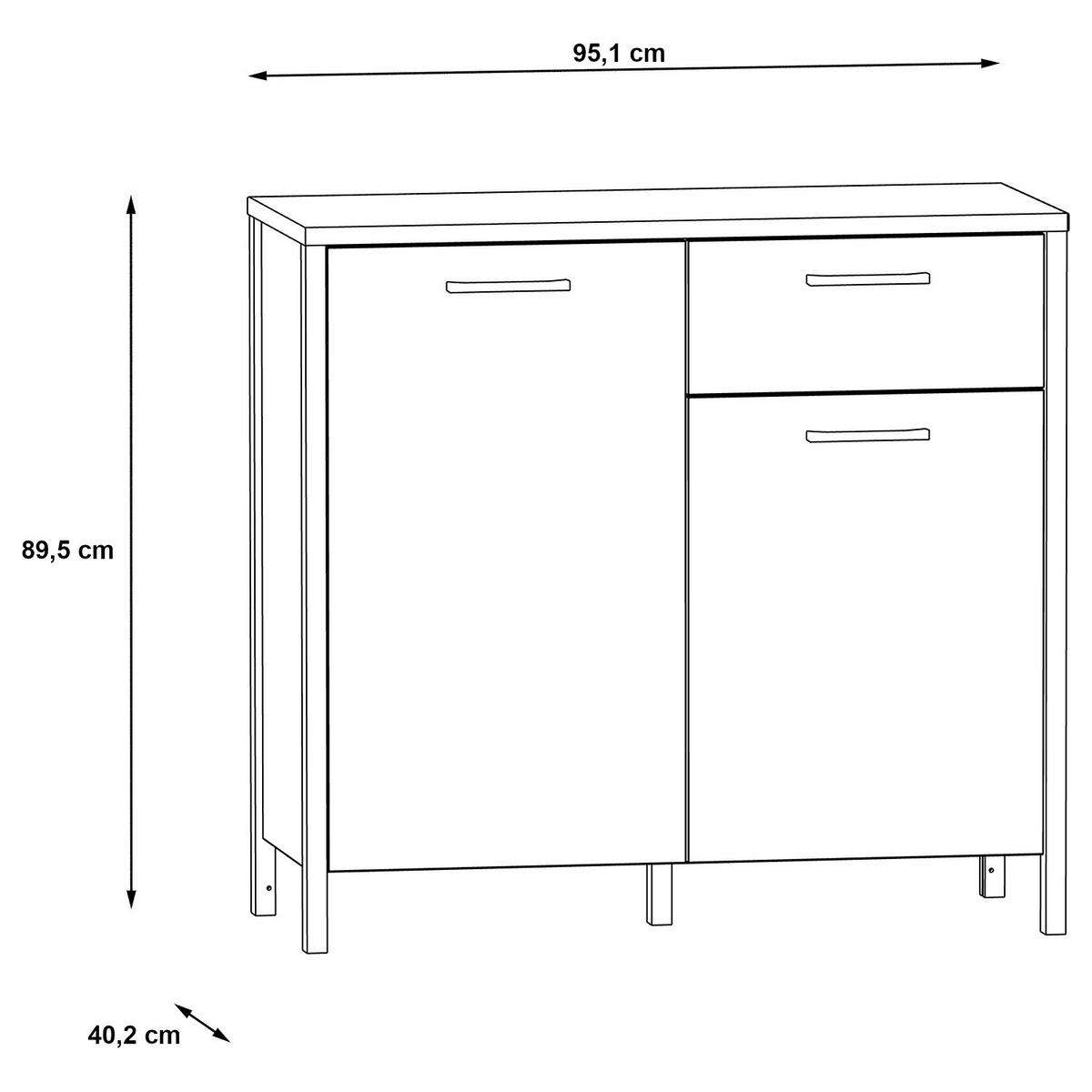 KOMMODE - Eiche Artisan Dekor / Schwarz - Schwarz/Braun, Holzwerkstoff/Kunststoff (95/88/40cm) - home24
