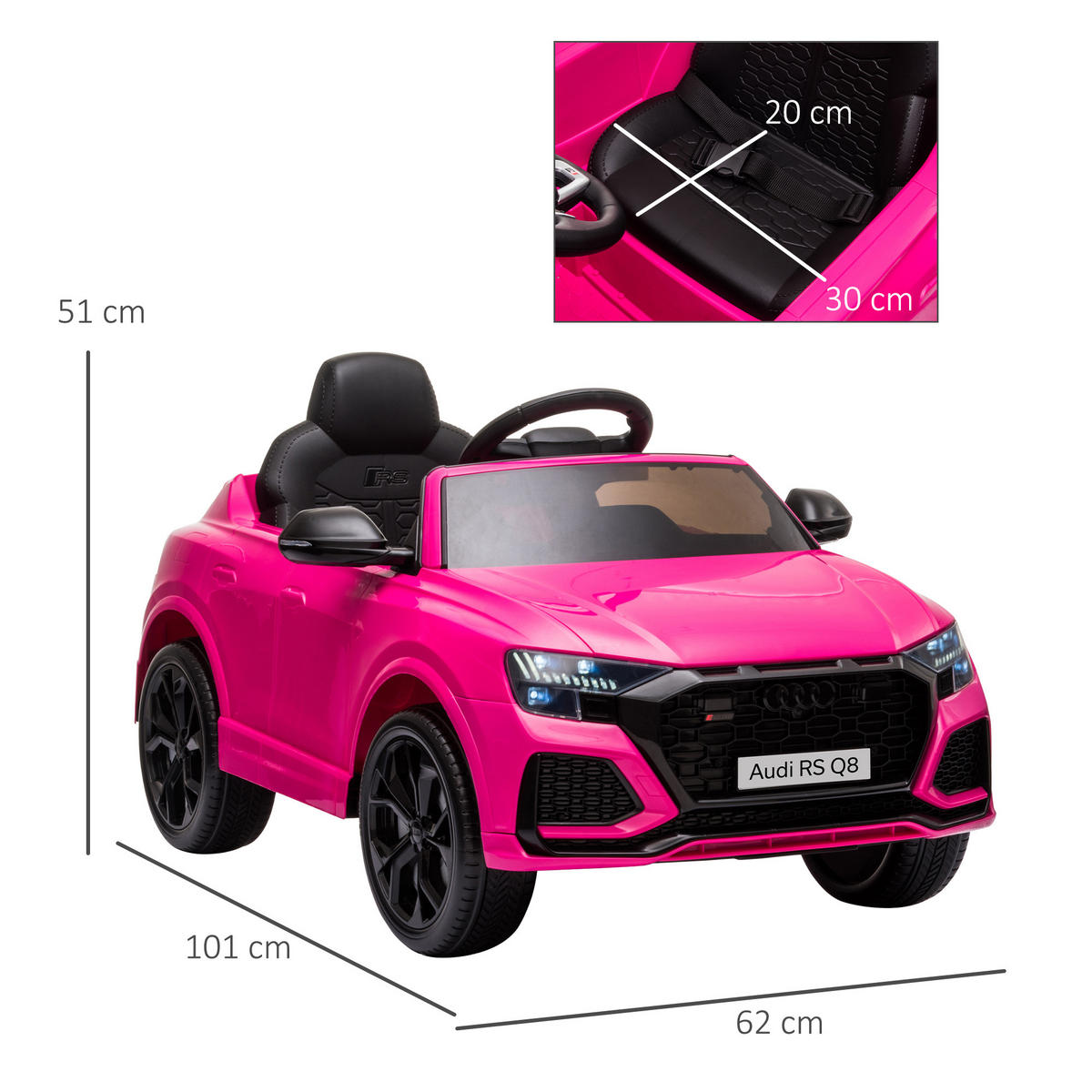 ELEKTRO-KINDERAUTO DE-13047 Bluetooth Rosa - Pink, Kunststoff (101/62/51cm) - ComfortXL
