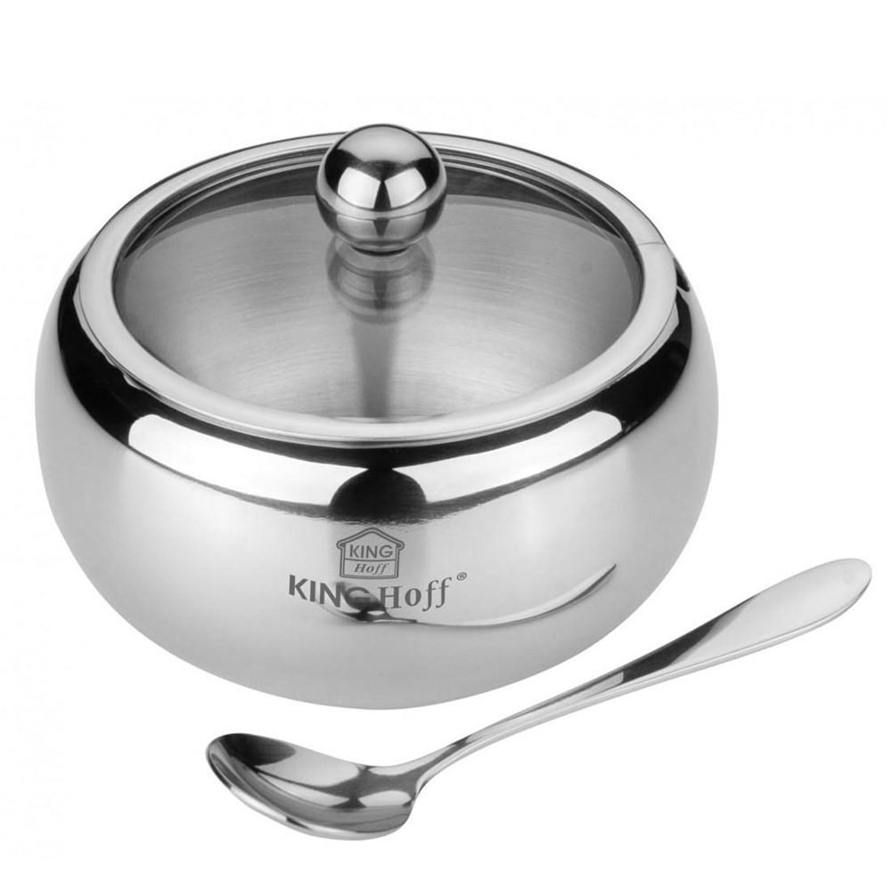 ZUCKERDOSE Silber 12/12/10 cm KH3725 - Silberfarben, Metall (12/10cm) - Kinghoff 