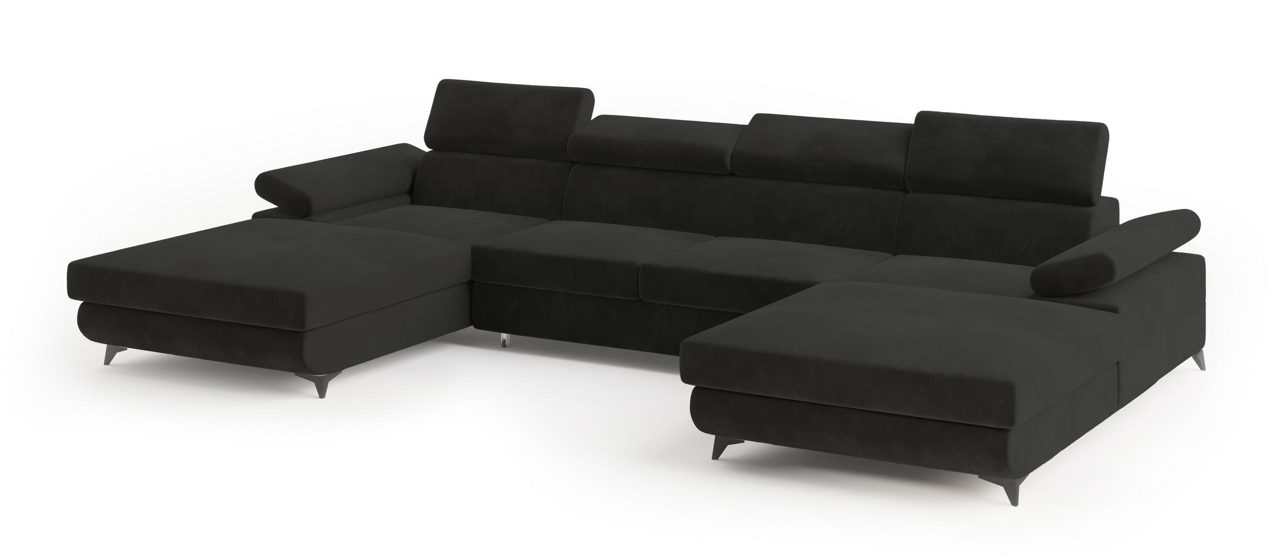 ROHOVÁ SEDAČKA DETTI černá - černá, kov/dřevo (339/190cm) - MASSENO