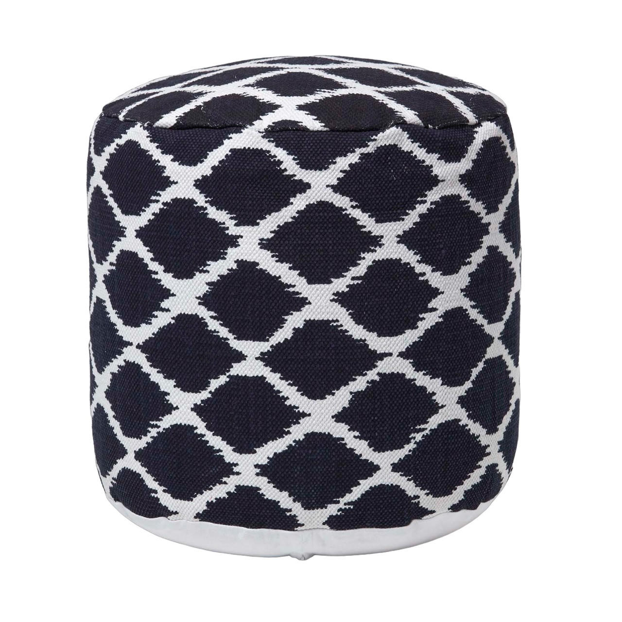SITZPOUF rund mit Ikat-Muster, 40/40/45 cm - Blau, Textil (45/40/45cm) - Homescapes