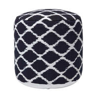 SITZPOUF rund mit Ikat-Muster, 40/40/45 cm - Blau, Textil (45/40/45cm) - Homescapes