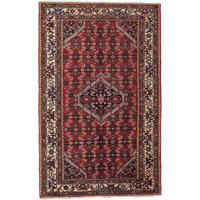 ORIENTTEPPICH handgeknüpft Assadabad Rot 207/130 cm Schurwolle - Rot, Textil (130/207cm) - Looma