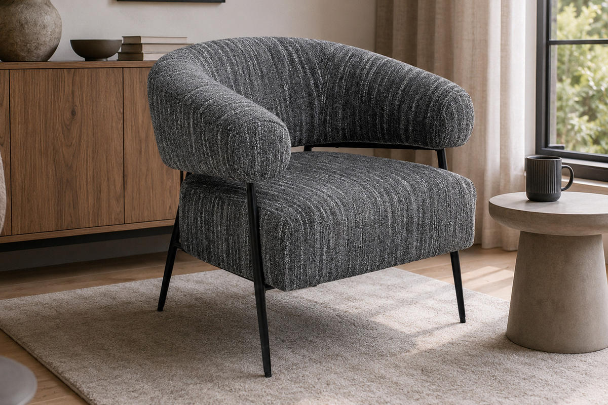 SESSEL Vendo, Webstoff, Grau - Grau, Textil (74/78/86cm) - dasmöbelwerk