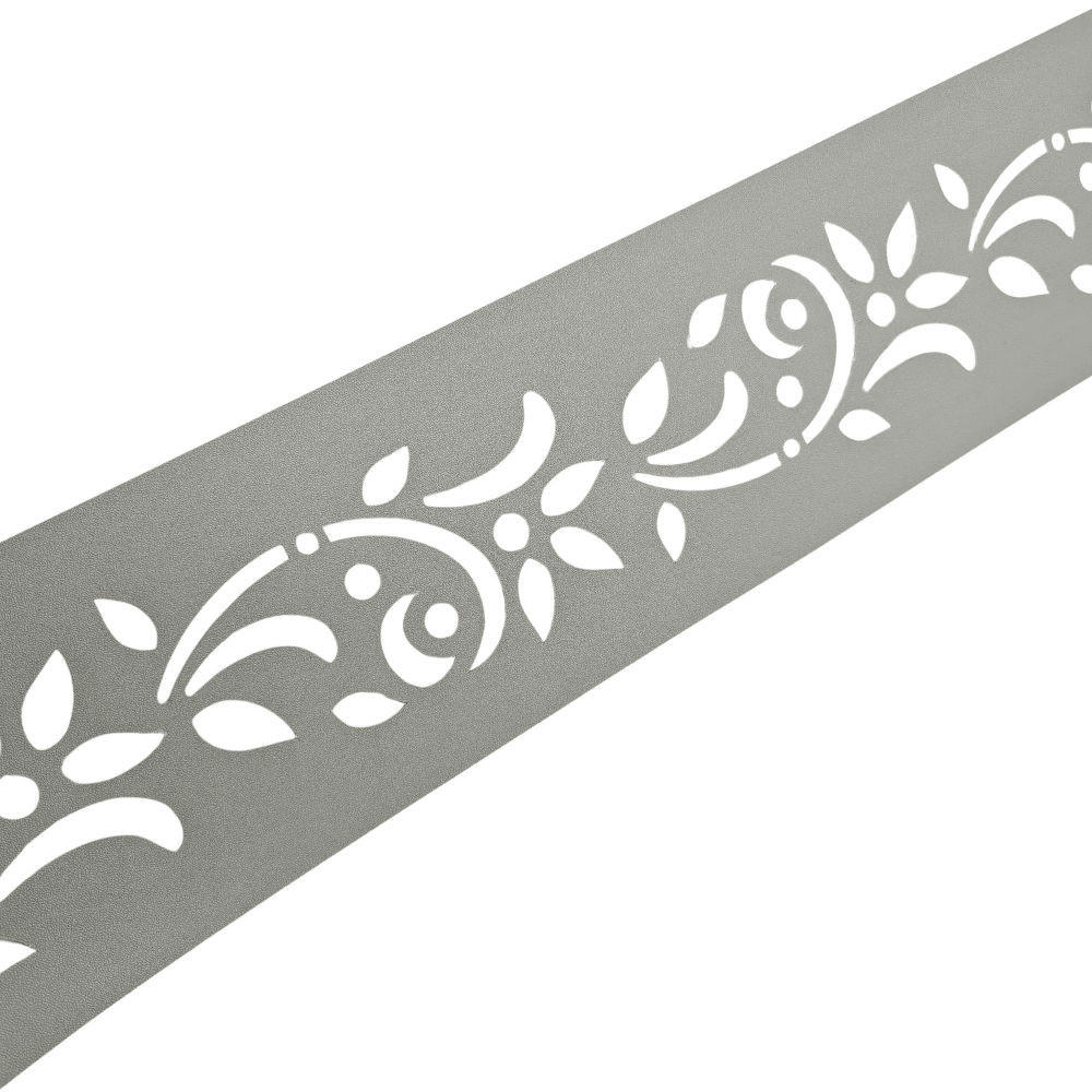 SICHTSCHUTZSTREIFEN PREMIUM Dekor Floral1 Sichtschutz Steingrau 2,55m - Graubraun, Kunststoff (255/19cm) - ZAUN|ZU