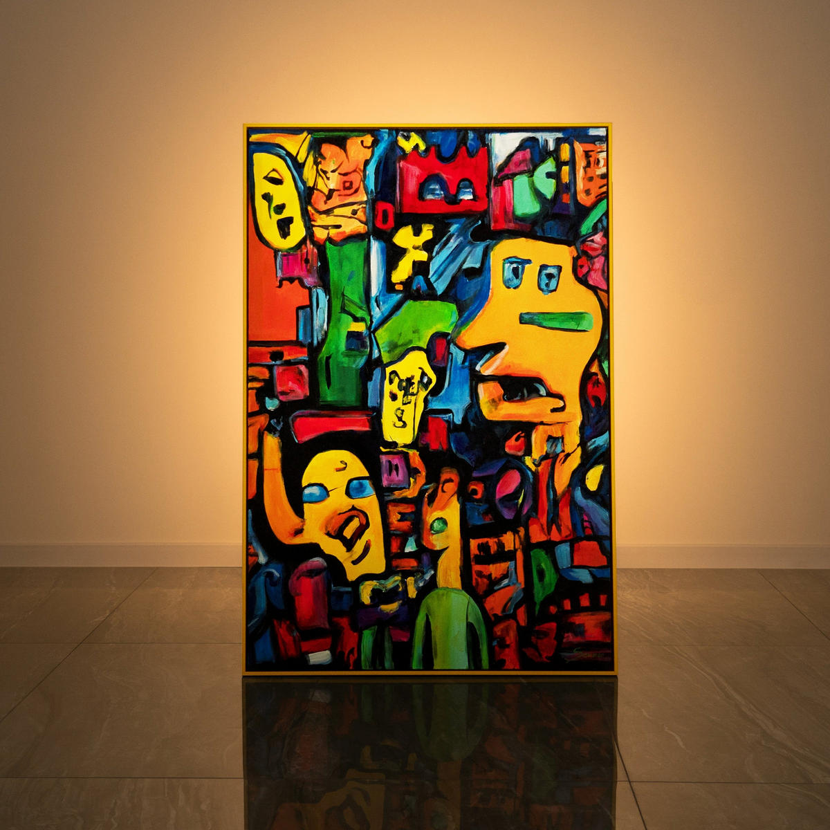 GEMÄLDE Mosaik der Identität Schattenfugenrahmen Pink 120x80 cm - Pink, Holz (120/80cm) - YS-art gallery