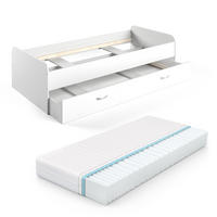 AUSZIEHBETT FÜR KINDER Enzo Weiß 90x200 cm mit Matratze - Weiß, Holzwerkstoff (203.2/52.4/94cm) - VitaliSpa