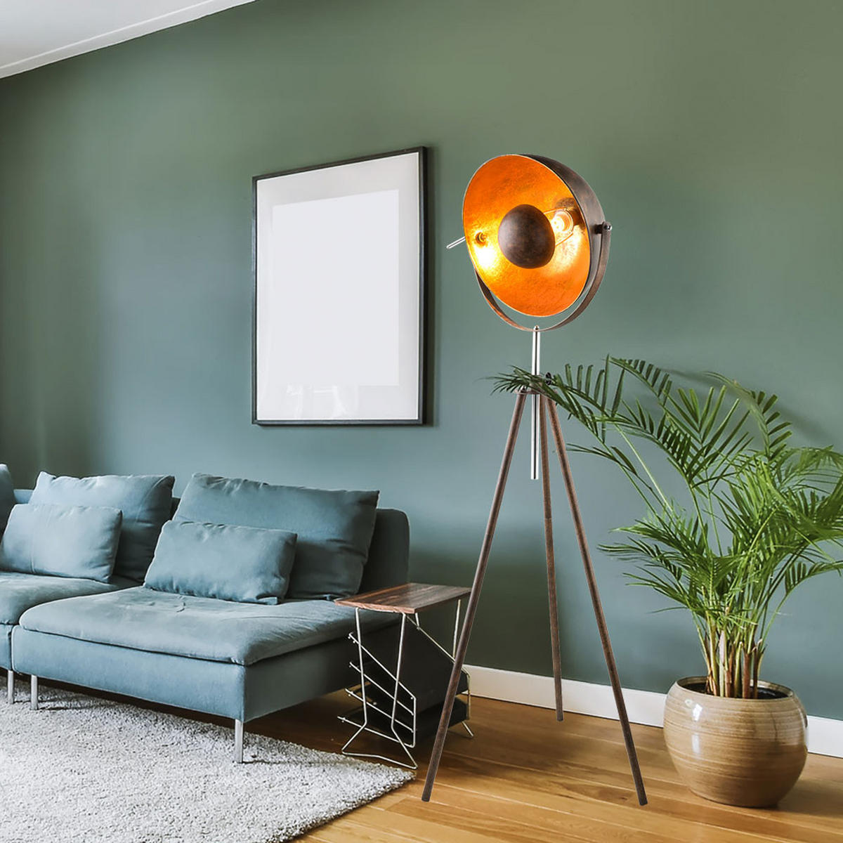 LED STEHLEUCHTE XIRENA I Braun Rostoptik - Braun, Metall (69/69/169cm)