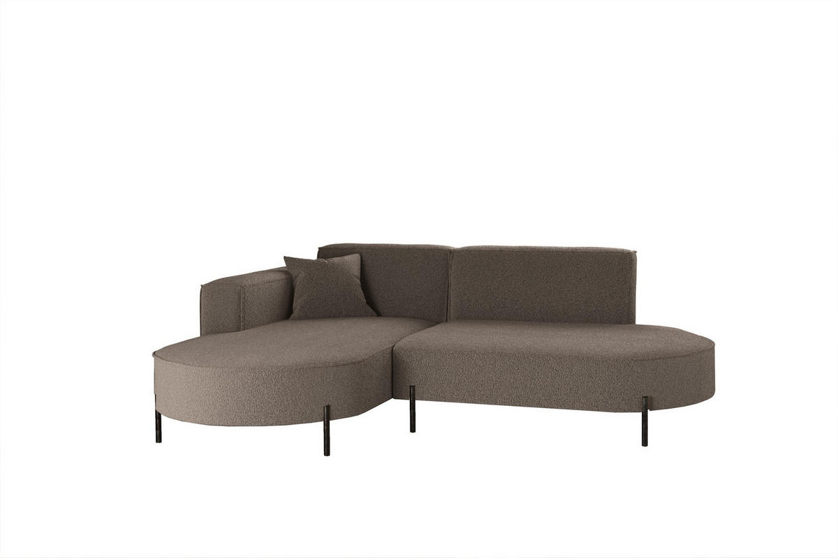 ECKSOFA Valencia Xs - Braun, Holzwerkstoff/Textil (236/165cm) - Fun Möbel