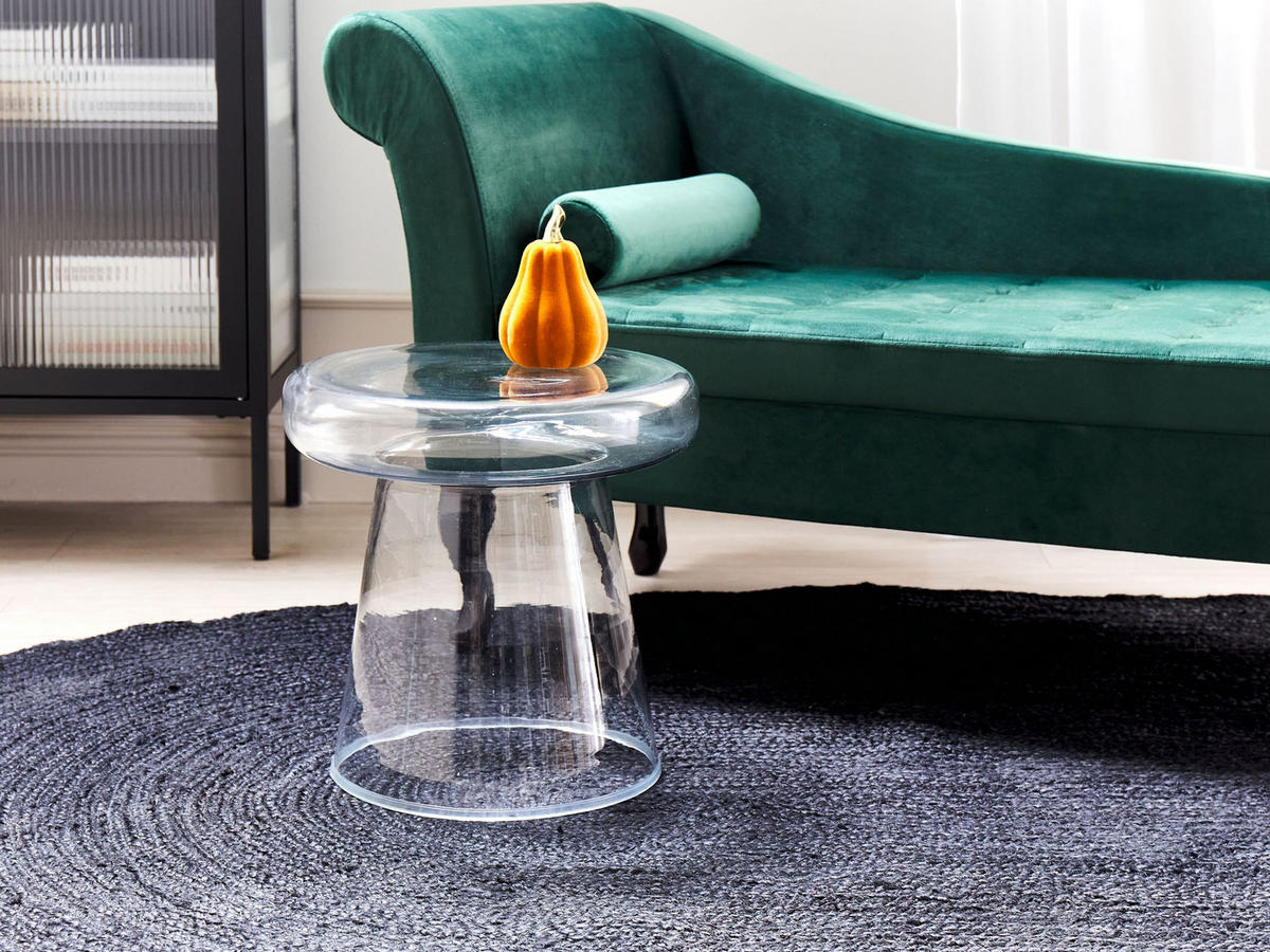 BEISTELLTISCH Glas transparent rund 39 cm Caldera - Transparent, Glas (39/39/40cm) - Beliani