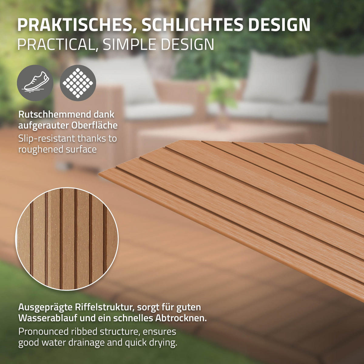 ABSCHLUSSLEISTE WPC Ecke links Hellbraun - Hellbraun, Holzwerkstoff (38/2/7.5cm) - ML-DESIGN