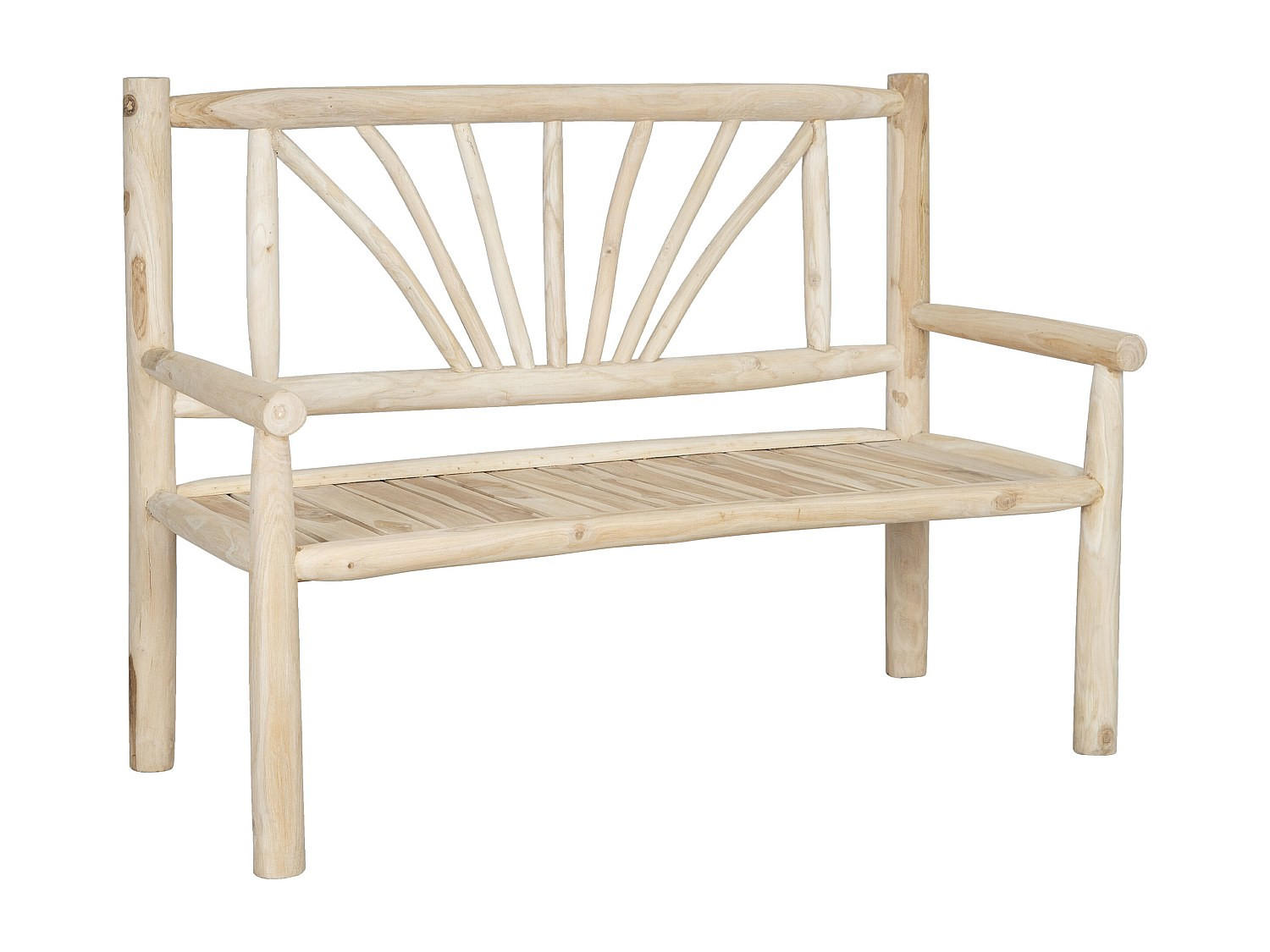 GARTENBANK - 2 Personen - Holz, Platte - Naturfarben Hell - Naturfarben, Holz (130/96/60cm) - Vente-Unique
