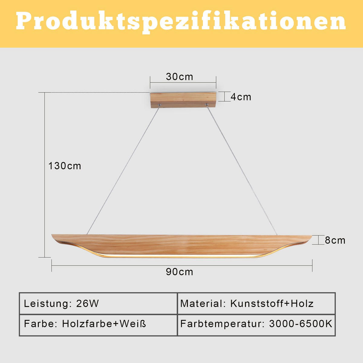 HÄNGELEUCHTE Veyag 8/130/90 cm - Weiß, Metall (90/8/130cm) - ZMH