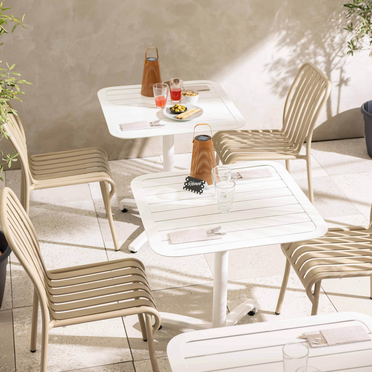 GARTENSTUHL, Taupe - Taupe, Metall (61/85/46cm) - Oviala