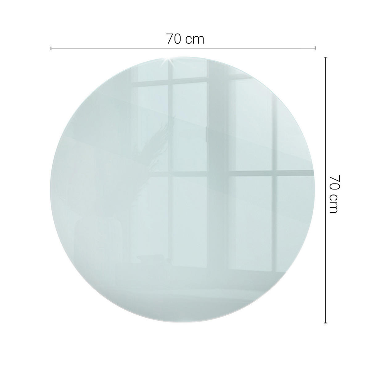 TISCHPLATTE Ø70 cm Transparente Glasplatte - Transparent, Glas (70/0.4/70cm) - TULUP
