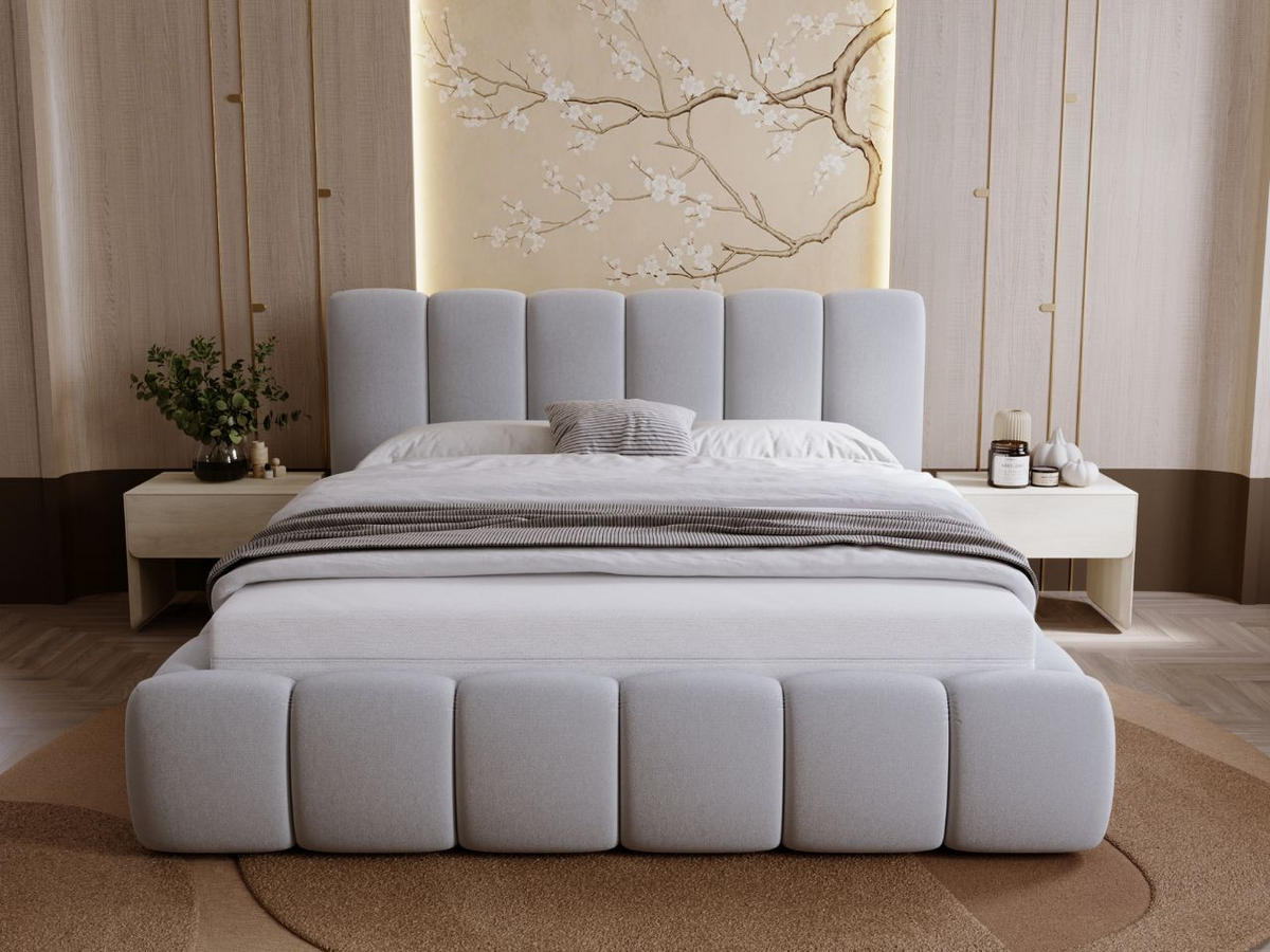 POLSTERBETT Royal 120x200 Hellgrau - Hellgrau, Textil (120/200cm) - Graingold