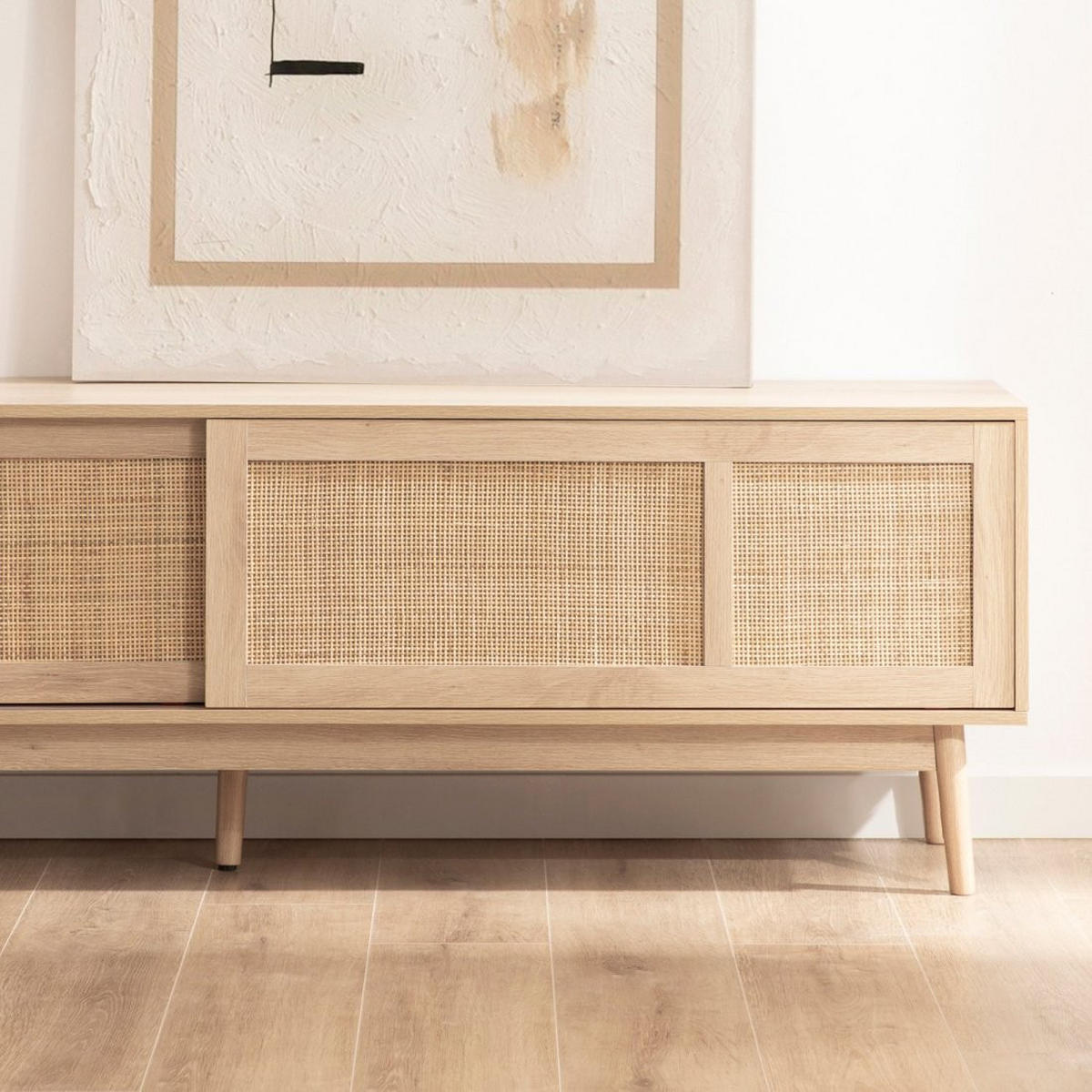 TV-ELEMENT Ikigai Natürlich 180 cm x 56 cm - Naturfarben, Holzwerkstoff (180/56/40cm)