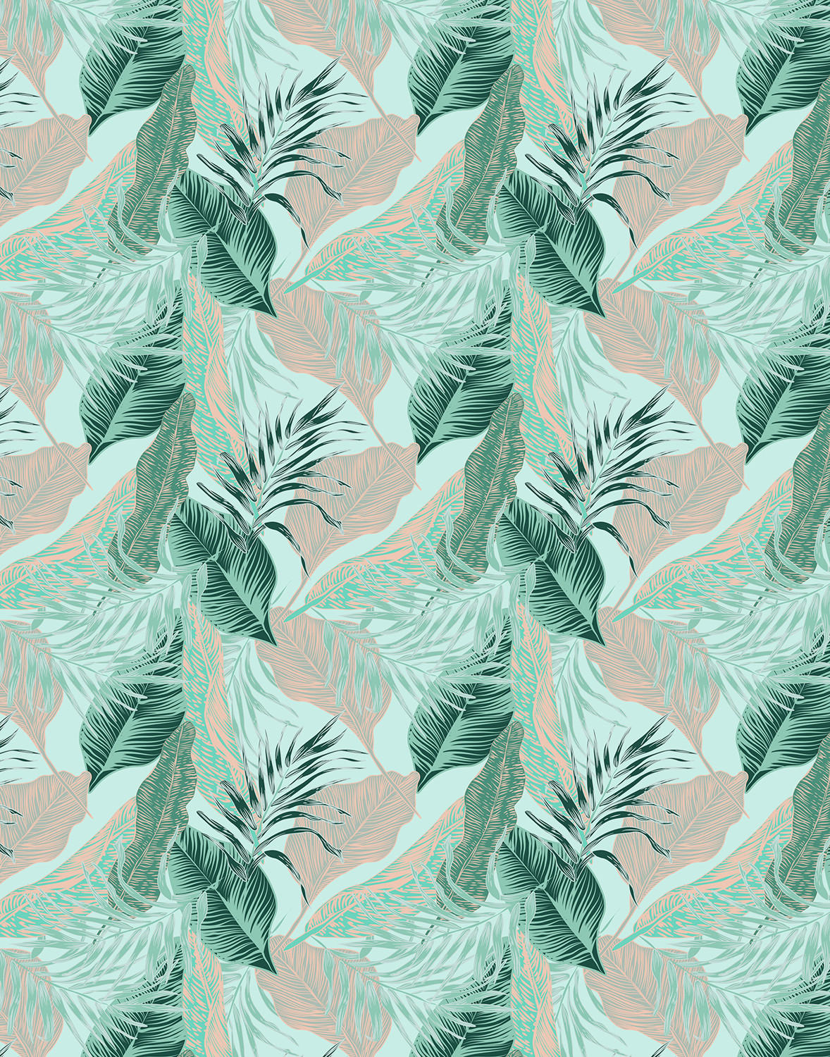 VERDUNKELUNGSROLLO 110x140 cm Tropische Blätter - Blau, Textil (110/140cm) - TULUP
