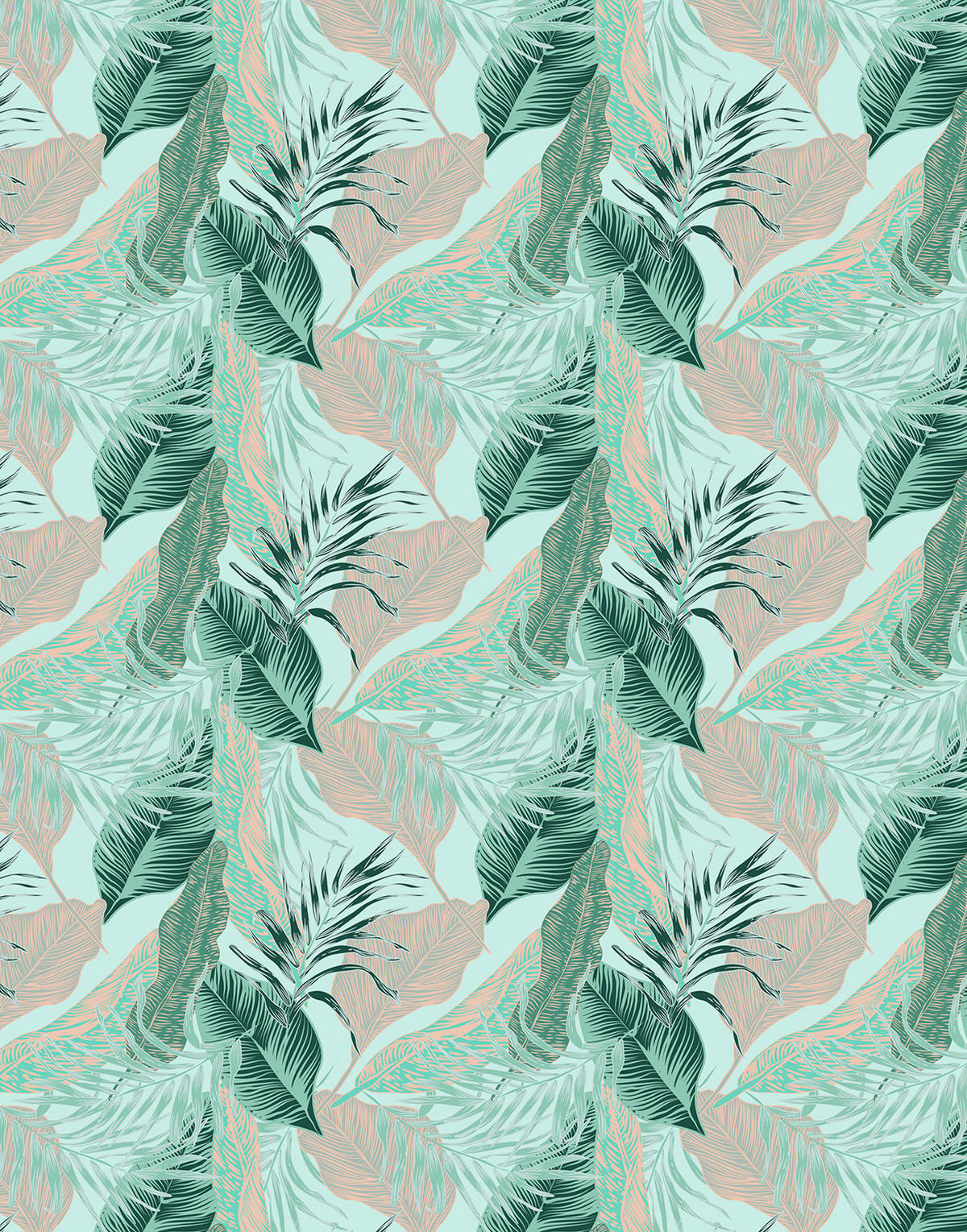VERDUNKELUNGSROLLO 110x140 cm Tropische Blätter - Blau, Textil (110/140cm) - TULUP