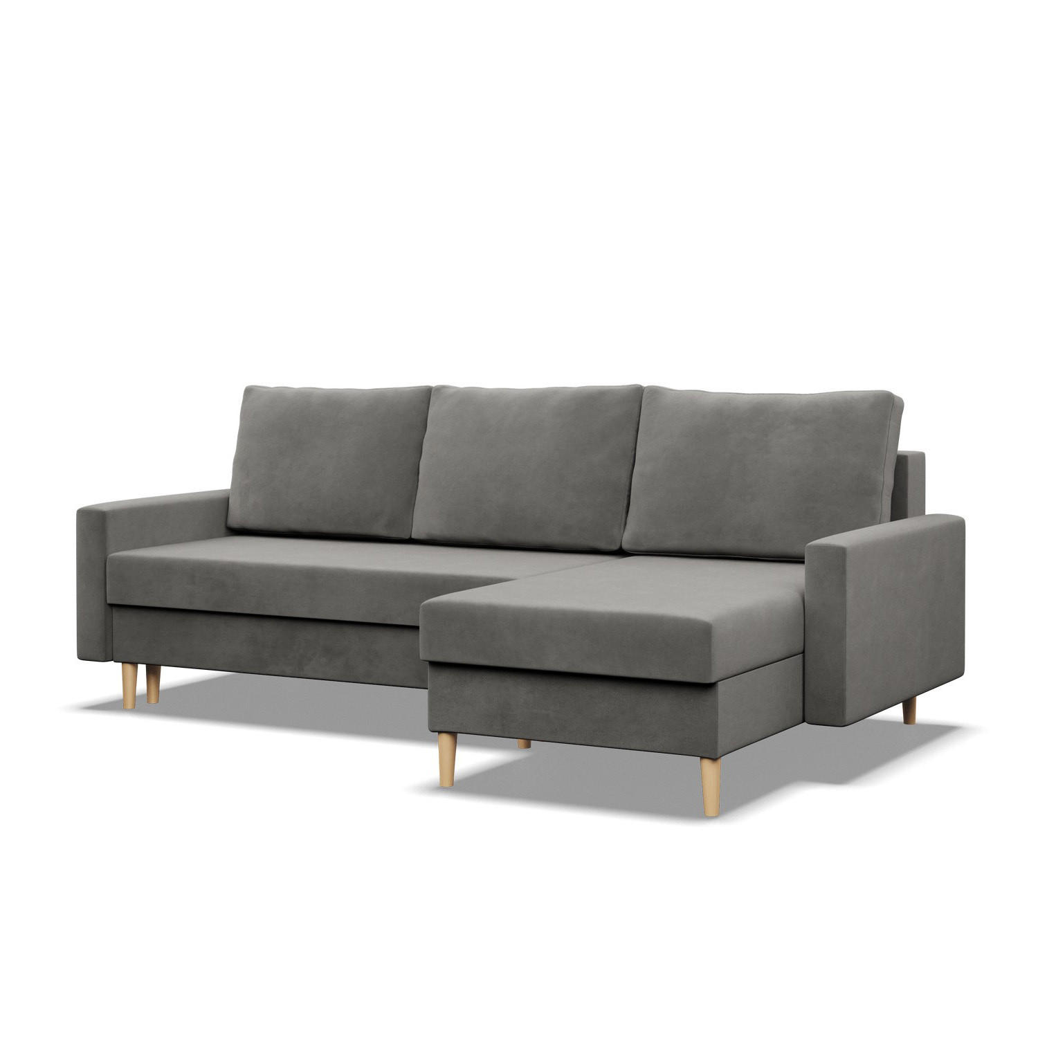 ECKSOFA Blank hellgrau - Hellgrau, Textil (223/140cm) - SIMKAM Furniture