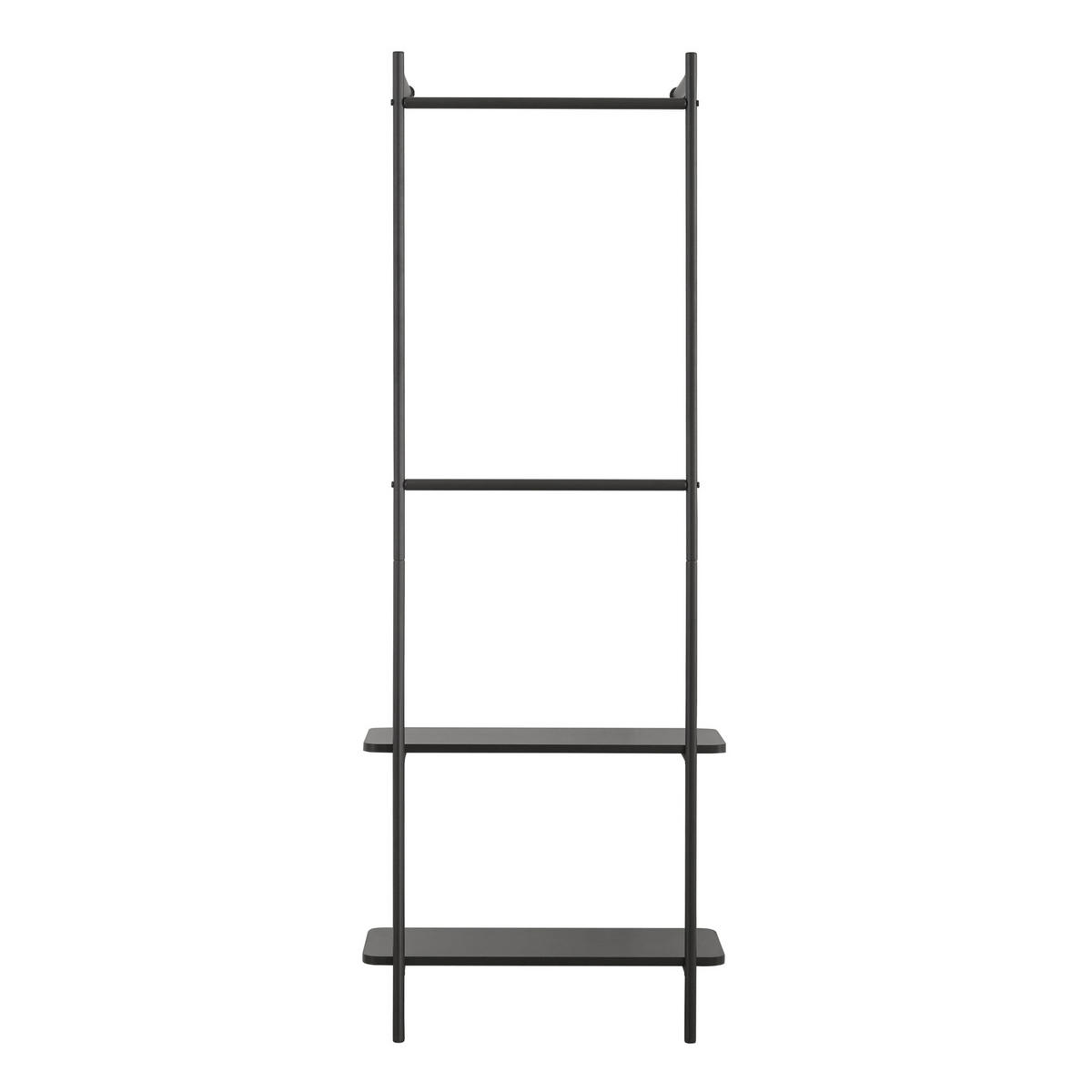 WANDGARDEROBE Bremanger - Schwarz, Holzwerkstoff/Metall (60/162/26cm) - [en.casa]