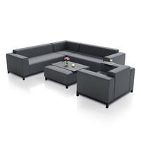 LOUNGEGARNITUR Sorano anthrazit inkl. Tabletts - Anthrazit, Metall - Juskys