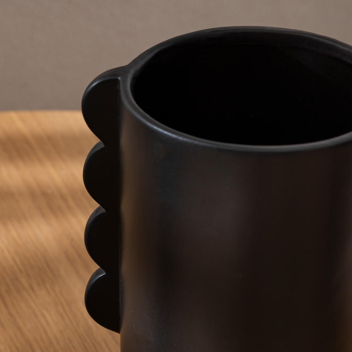 VASE Keramik Wavy Bliss Ø 13 cm - Schwarz, Keramik (25.5cm) - Atmosphera Createur d´interieur
