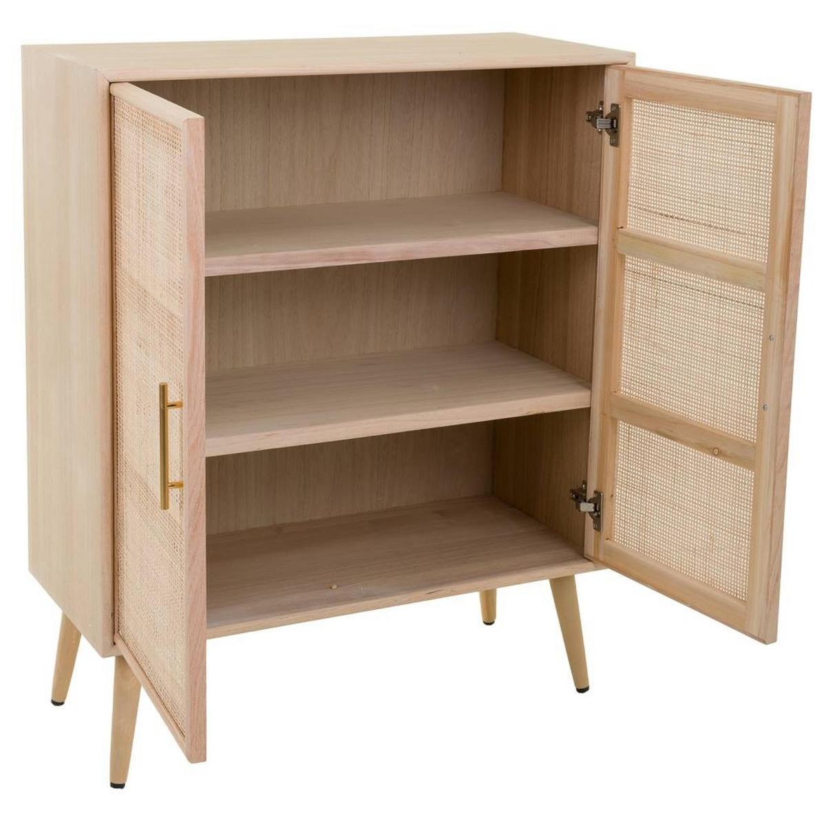 ANRICHTE aus MDF und Netz, Braun, 80x37x101 cm - Braun, Holz (80/37/101cm) - Wanderlust